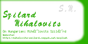 szilard mihalovits business card